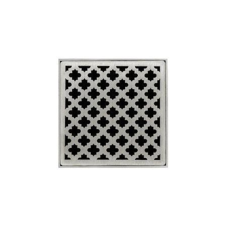 Infinity Drain 4"x4"Strainer W/Moor DecPlate and 2"Throat-SatinStainless -MD 4 M_4_SS